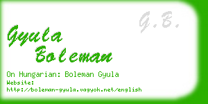 gyula boleman business card